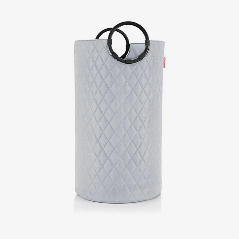 Cesto per biancheria trapuntato grigio chiaro con maniglie, da 65 litri